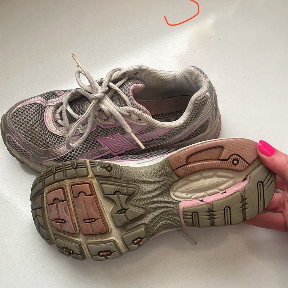 New Balance Kids' Pink and Gray Sneakers